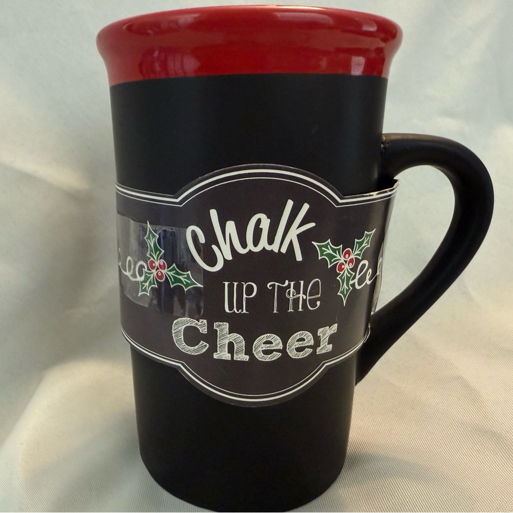 Red and Black Chalkboard Mug